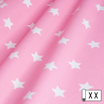 Декоративная ткань Звезды розовый