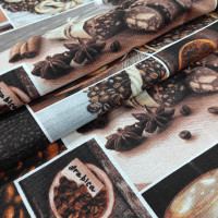 Тканина рушникова вафельна Аромат кави