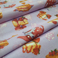 Скатертинна тканина рогожка Чайне захоплення