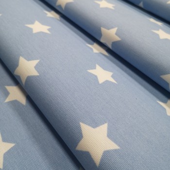Декоративная ткань Звезды голубой