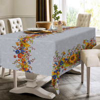 Скатерть рогожка Золотая осень серый 145*145 см