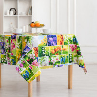 Скатерть рогожка Первоцветы