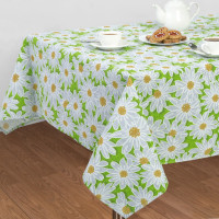 Скатертина на стіл Ромашки зелений