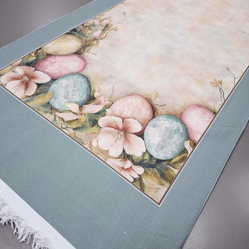 Тканина для доріжка раннер Великодні зайчики 620591