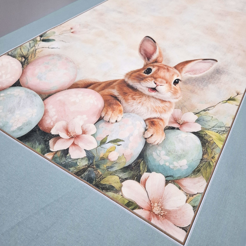 Тканина для доріжка раннер Великодні зайчики 620591