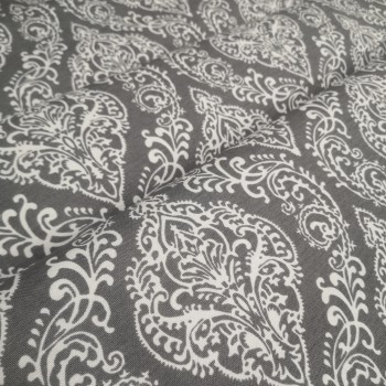 Скатертная ткань с пропиткой Вензель серый