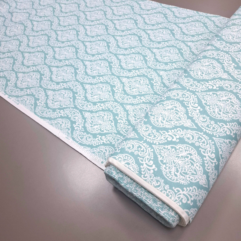 Скатертинна тканина з просоченням Вензель лазурний 594247