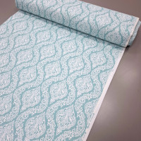 Скатертинна тканина з просоченням Вензель лазурний