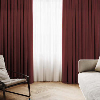 Комплект штор Даймонд бордовий 200*270 см