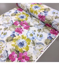  Скатертная ткань с пропиткой Акварель цветы