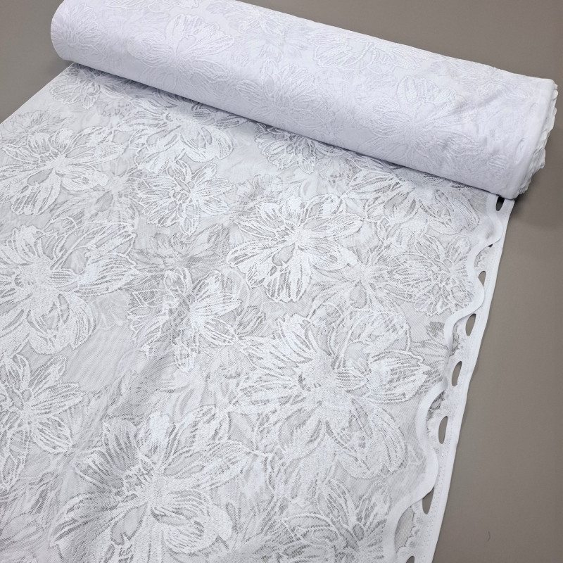 Тюль Гіпюр Ромашки білий 180 см 613111