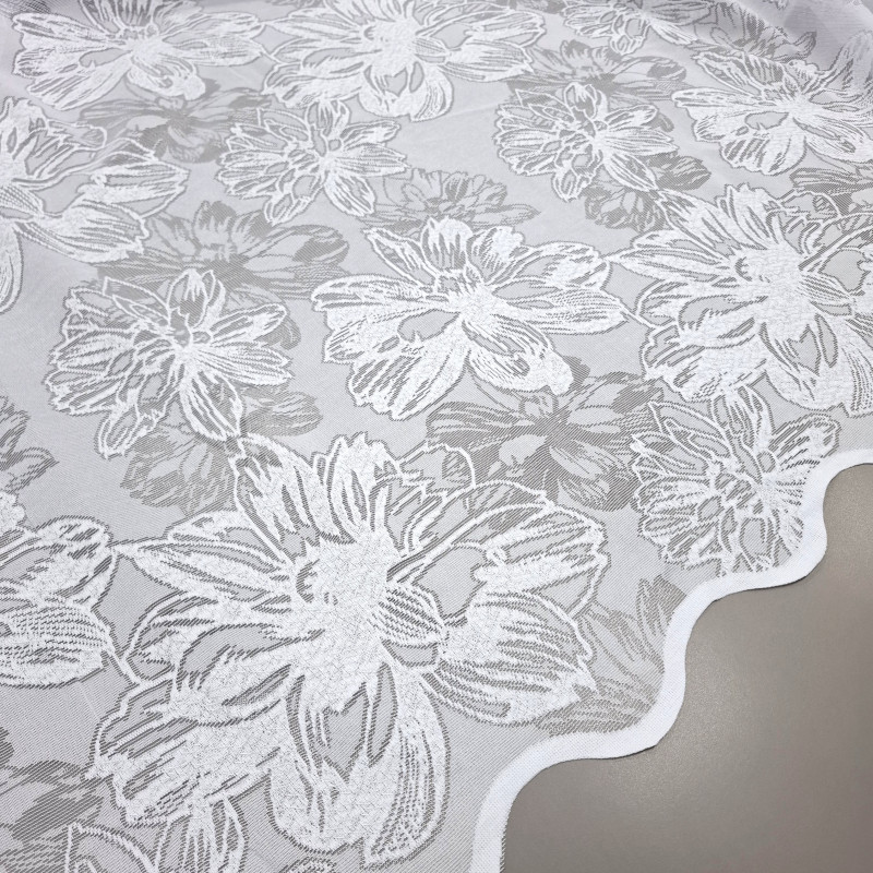 Тюль Гіпюр Ромашки білий 180 см 613111