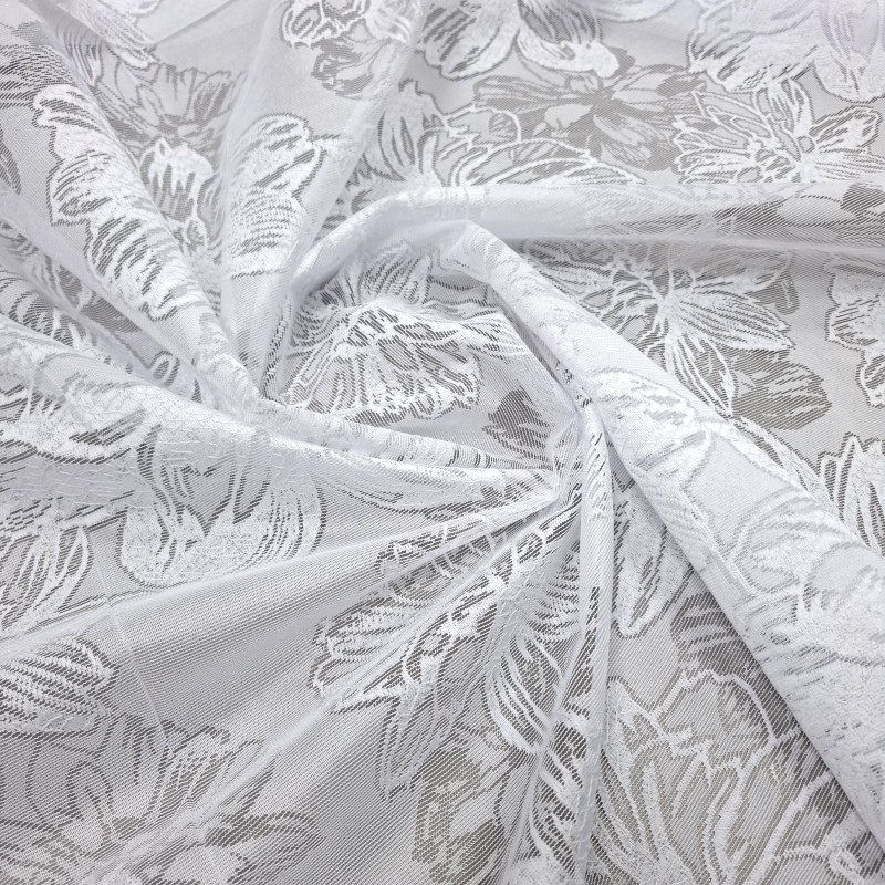 Тюль Гіпюр Ромашки білий 180 см 613111