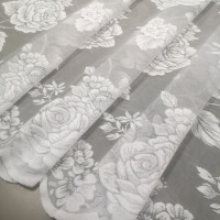 Тюль Гипюр Силва розы белый 250 см