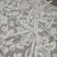 Тюль фиранка Алиция-4 цветы белый 90 см