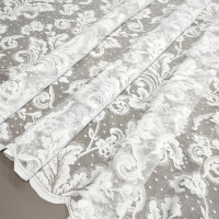 Тюль фиранка Алиция-3 цветы белый 120 см