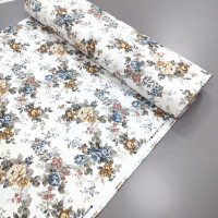  Скатертная ткань с пропиткой Rozy цветы голубой