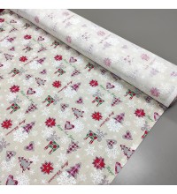 Новорічна тканина для скатертини Різдвяні олені