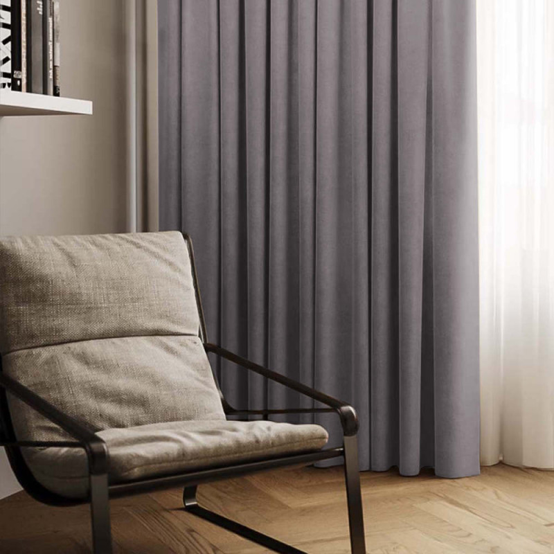 Комплект штор Даймонд сизо-сірий 150*270 см 0060314150