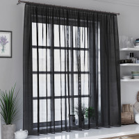 Тюль на кухню Влада черный 290*180 см