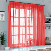 Тюль на кухню Влада червоний 290*180 см