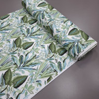 Скатертина тканина з просоченням Екзотичне листя зелений