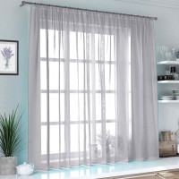Тюль на кухню Влада світло-сірий 290*180 см
