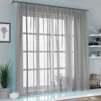 Тюль на кухню Влада сірий 290*180 см