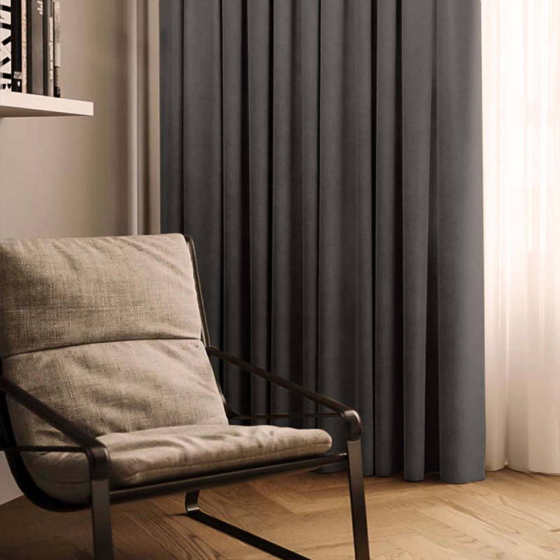 Комплект штор Даймонд темно-сірий 150*270 см 0343041150