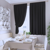 Комплект коротких штор Даймонд чёрный 140*180 см