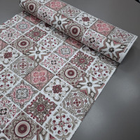  Скатертная ткань с пропиткой Мозаика красный