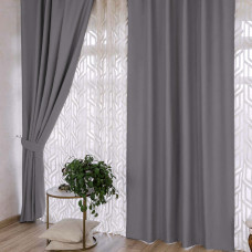 Комплект штор блекаут Ares сірий 300*270 см