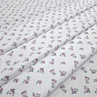 Тканина ситець Квіти розочки бузковий 95 см