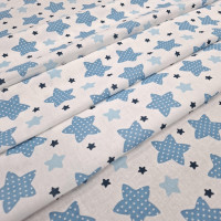 Тканина ситець Зірки великі синій 95 см