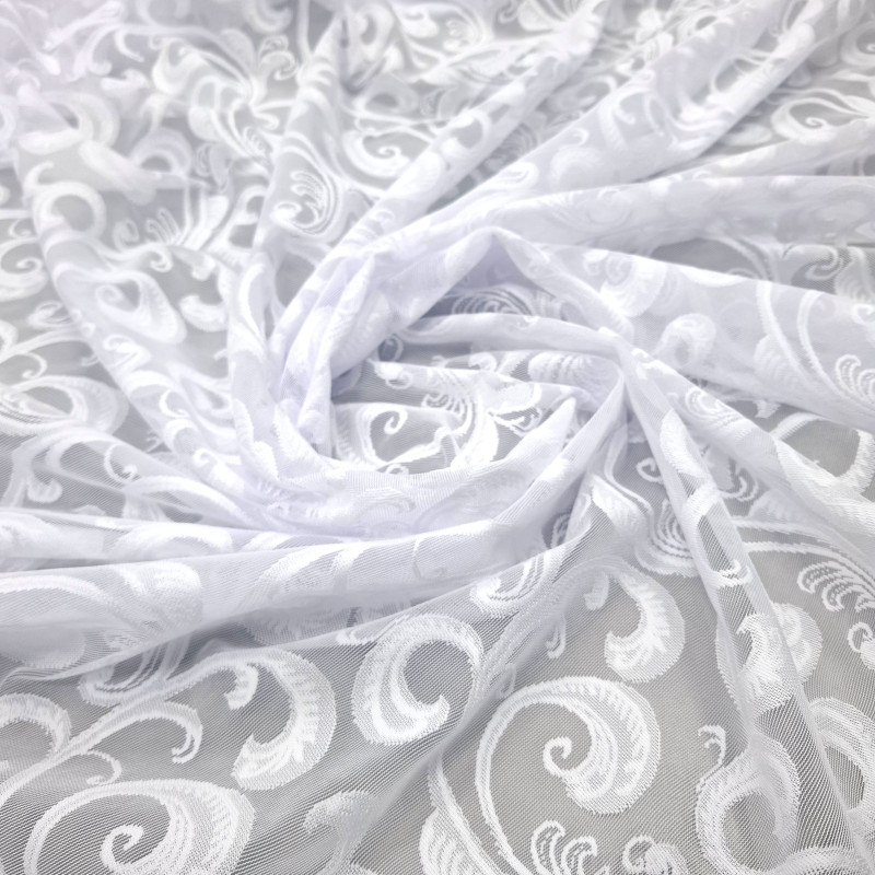 Тюль Гіпюр Моніка-2 завитки білий 180 см 85359