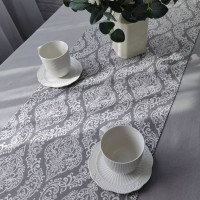 Доріжка на стіл з просоченням Вензель сірий 45*175 см