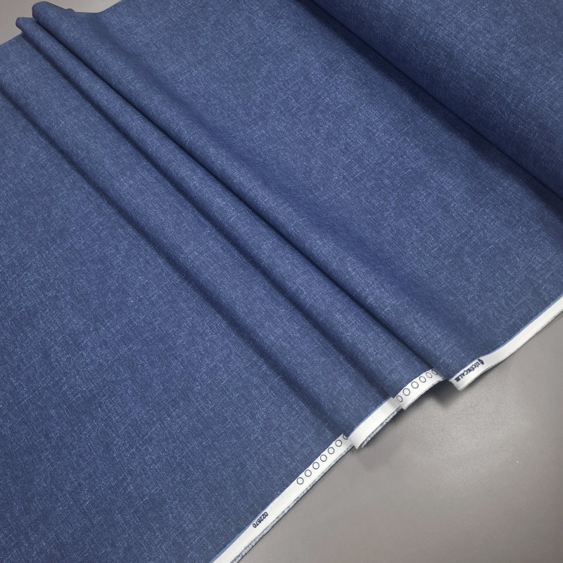 Скатертинна тканина з просоченням Меланж синій 228704