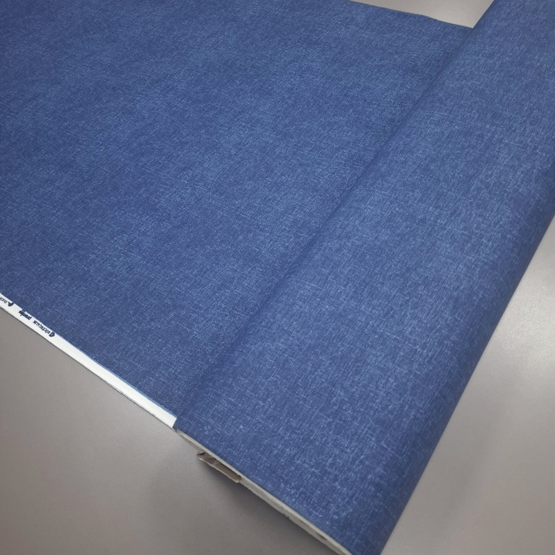 Скатертинна тканина з просоченням Меланж синій 228704