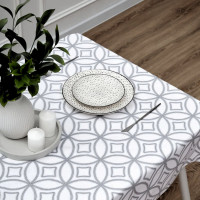 Скатертина з тефлоновим покриттям Оланд білий 120*120 см