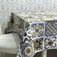 Скатерть с тефлоновым покрытием Мозаика жёлтый 140*220 см