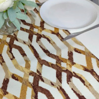 Доріжка на стіл з просоченням Ромбове плетіння коричневий 45*175 см