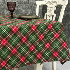 Скатерть с тефлоновым покрытием Шотландка клеточка зелёный 140*220 см
