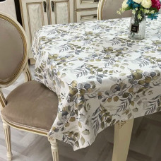 Тефлоновая скатерть Эвкалипт горчичный 140*220 см