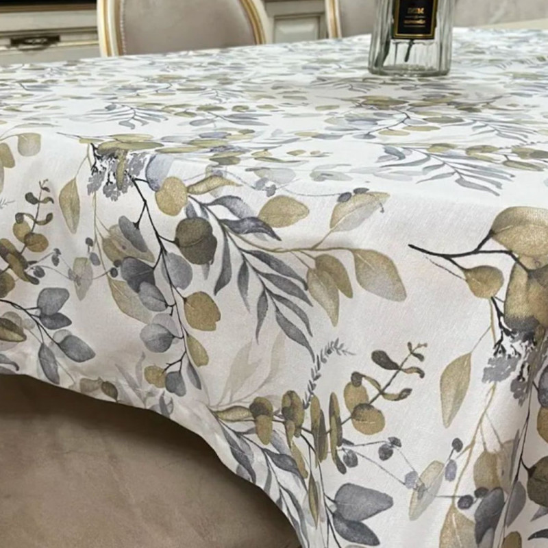 Тефлонова скатертина Евкаліпт гірчичний 120*120 см 1201050