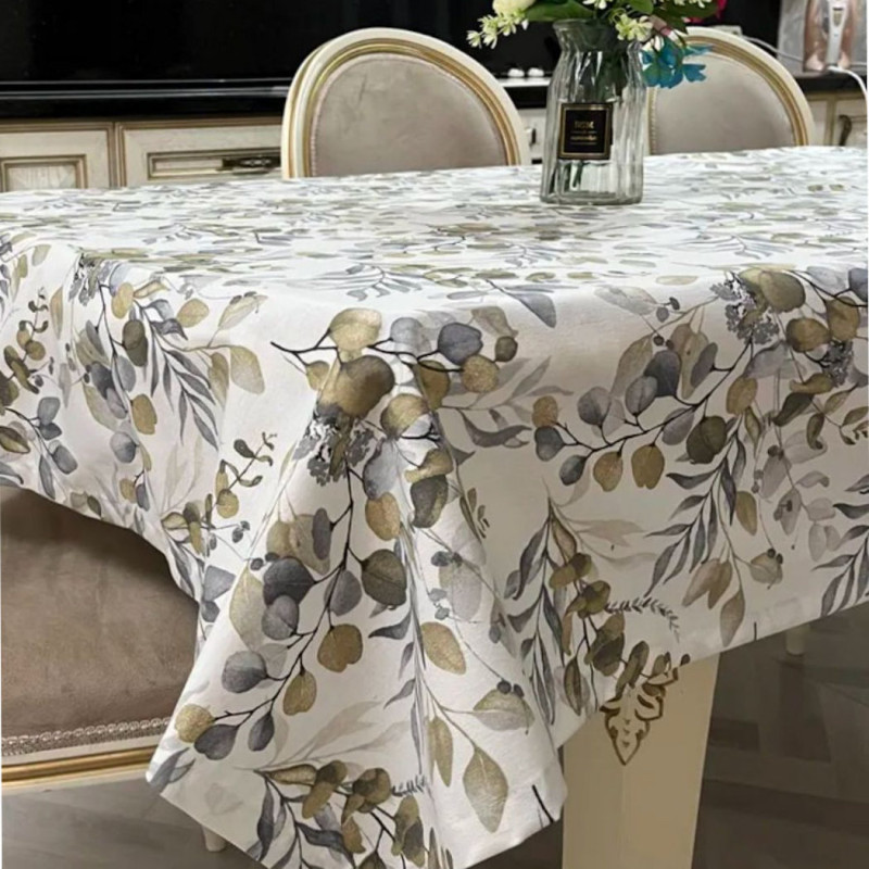 Тефлонова скатертина Евкаліпт гірчичний 120*120 см 1201050