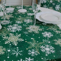 Дорожка на стол с пропиткой Льдинки зелёный 45*175 см