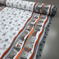 Новорічна тканина для скатертин Зимовий двір