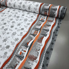 Новогодняя ткань для скатертей Зимний двор