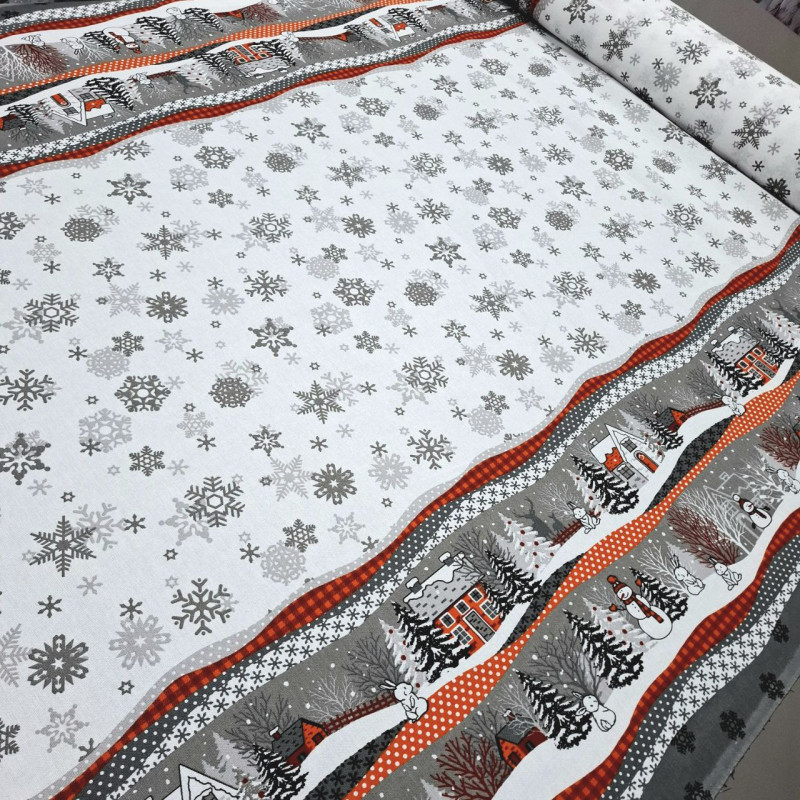Новогодняя ткань для скатертей Зимний двор 793391