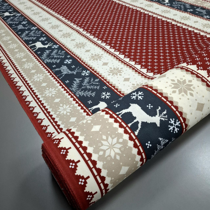 Новогодняя ткань для скатертей Зимняя Симфония 004391